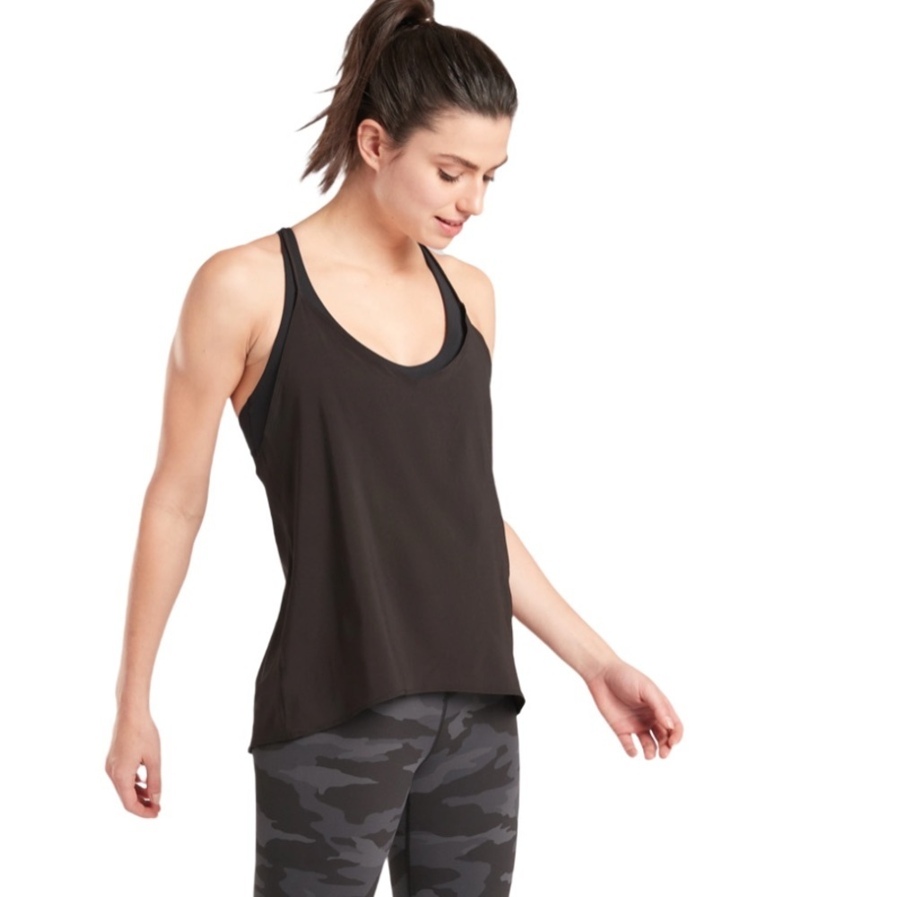 Athleta Black Solace Support Tank Top in Powervita size Small